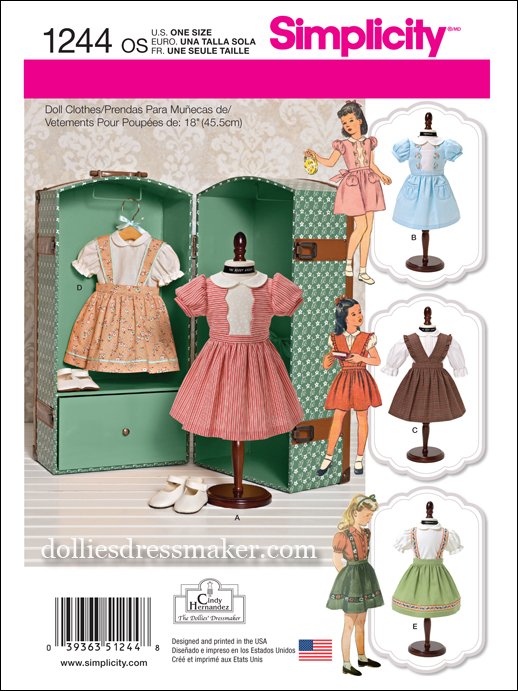 Simplicity Pattern 1244 The Dollies Dressmaker