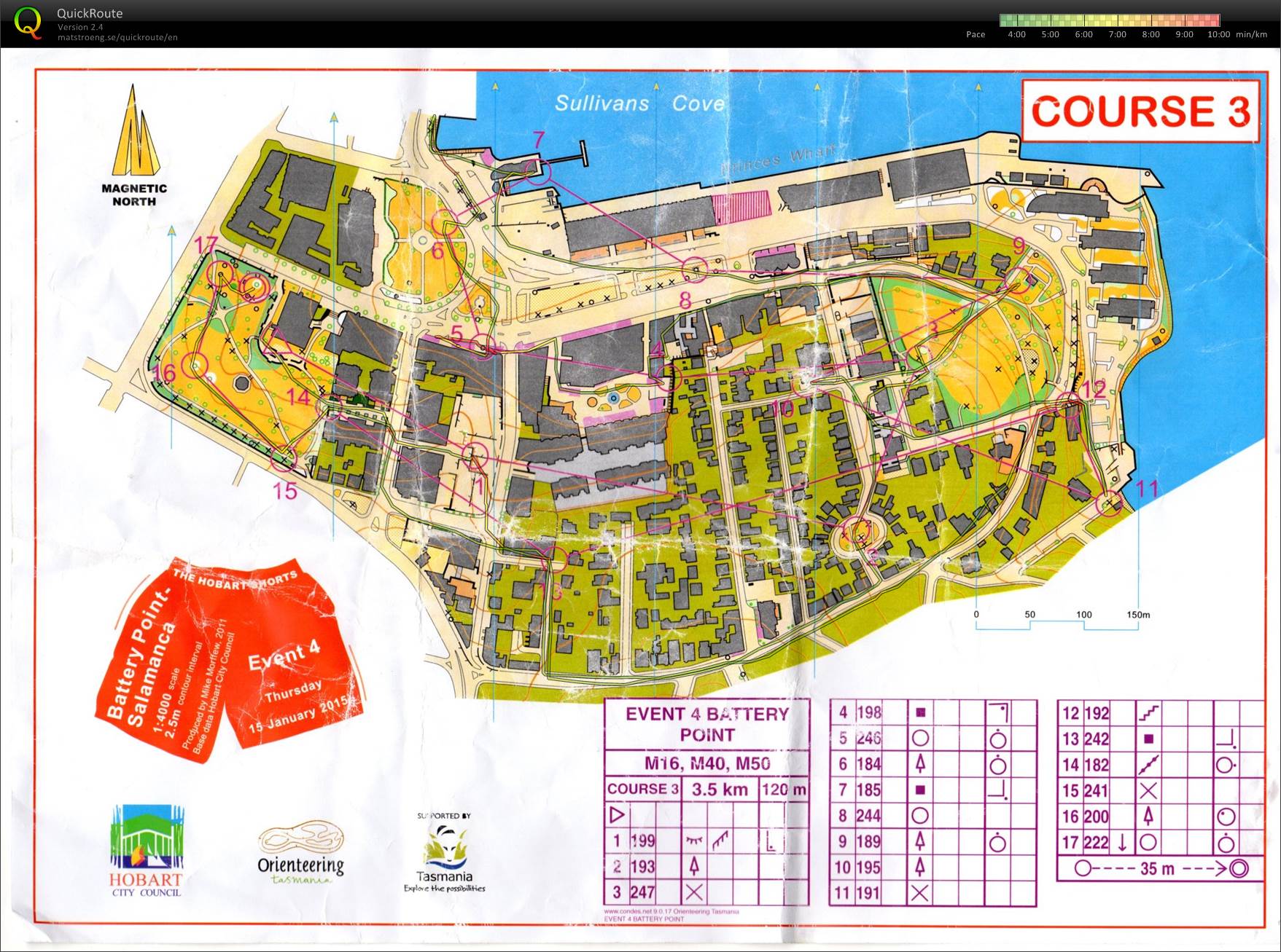 My digital orienteering map archive Hobart Shorts 4 Salamanca