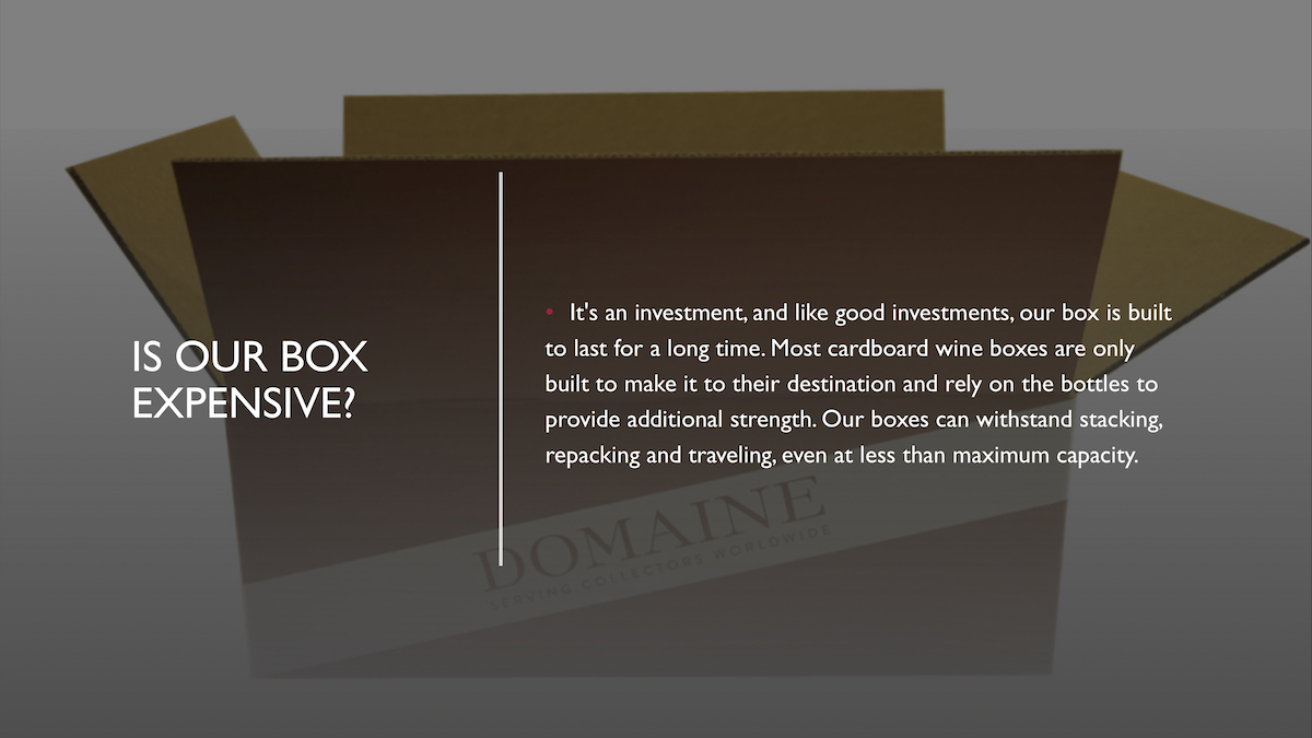 Is Our Box Expensive Wine Storage Solutions Domaine Box Domaine