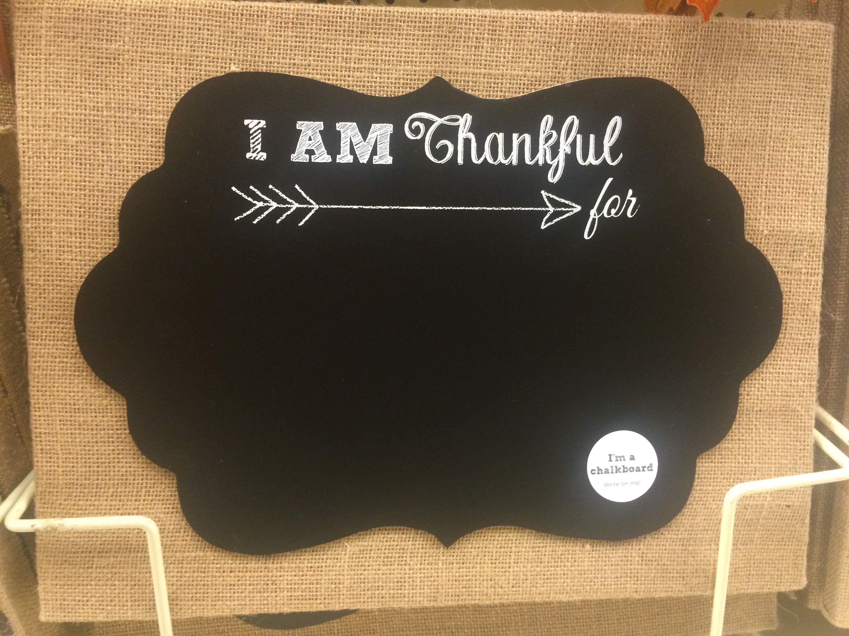 DIY Hobby Lobby Inspired Chalkboard Sign I Am Thankful for