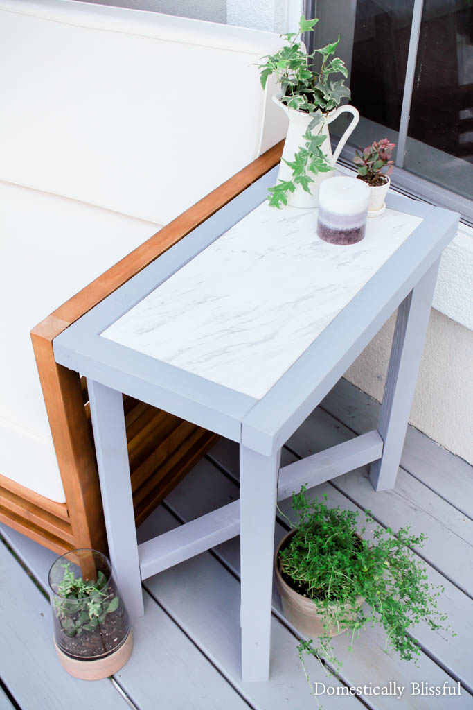 Outdoor Marble Side Table Domestically Blissful