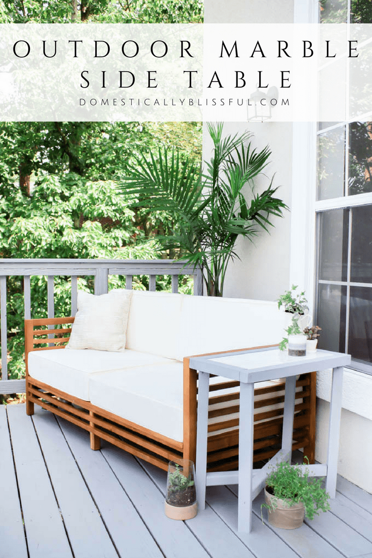 Outdoor Marble Side Table Domestically Blissful