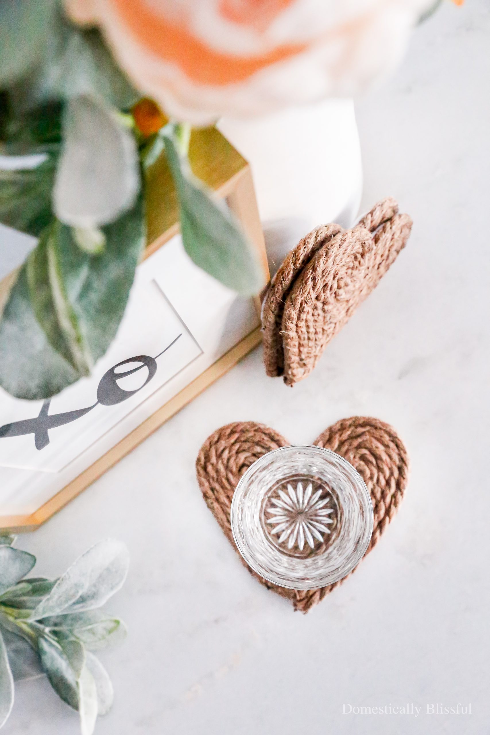DIY Heart Coasters Domestically Blissful