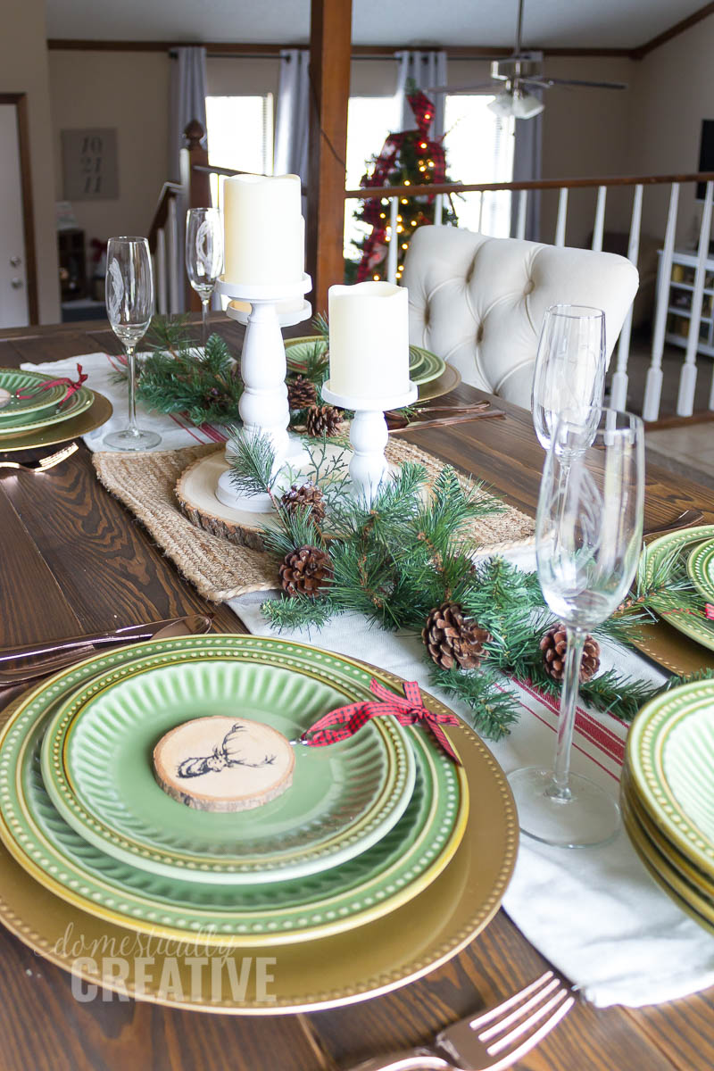 Simple Rustic Christmas Tablescape Domestically Creative