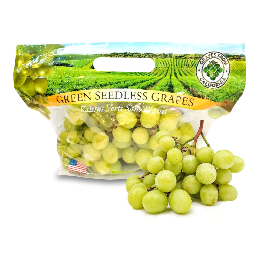 Grape Green Seedless / ទំពាំងបាយជូរខៀវអត់គ្រាប់ (1 Pack Around 1kg 1.2kg)