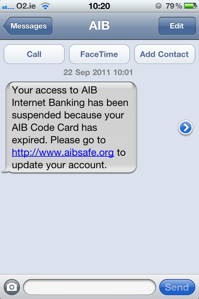 AIB Phishing alert Do My Books