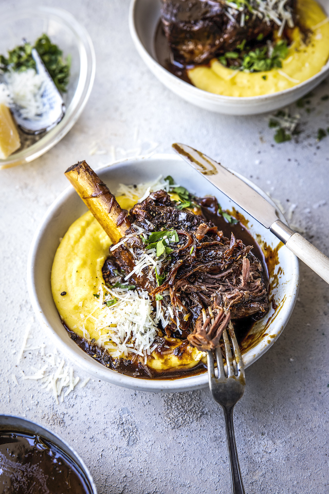 Irish Stout Braised Short Ribs with Cheesy Polenta Donal Skehan EAT