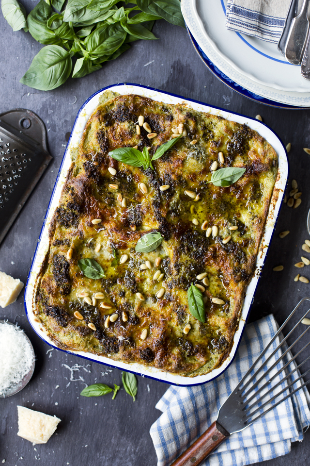 Green Bean, Potato & Pesto Lasagne Donal Skehan EAT LIVE GO