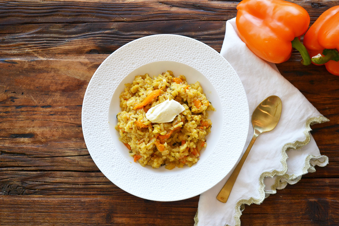 Roasted Pepper & Saffron Risotto Donatella Arpaia Restaurateur & TV