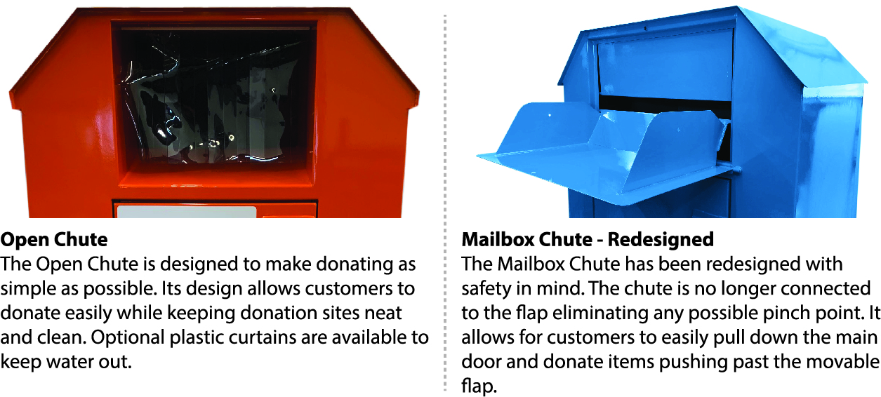 Donation Bins Large and Small Donation Bin