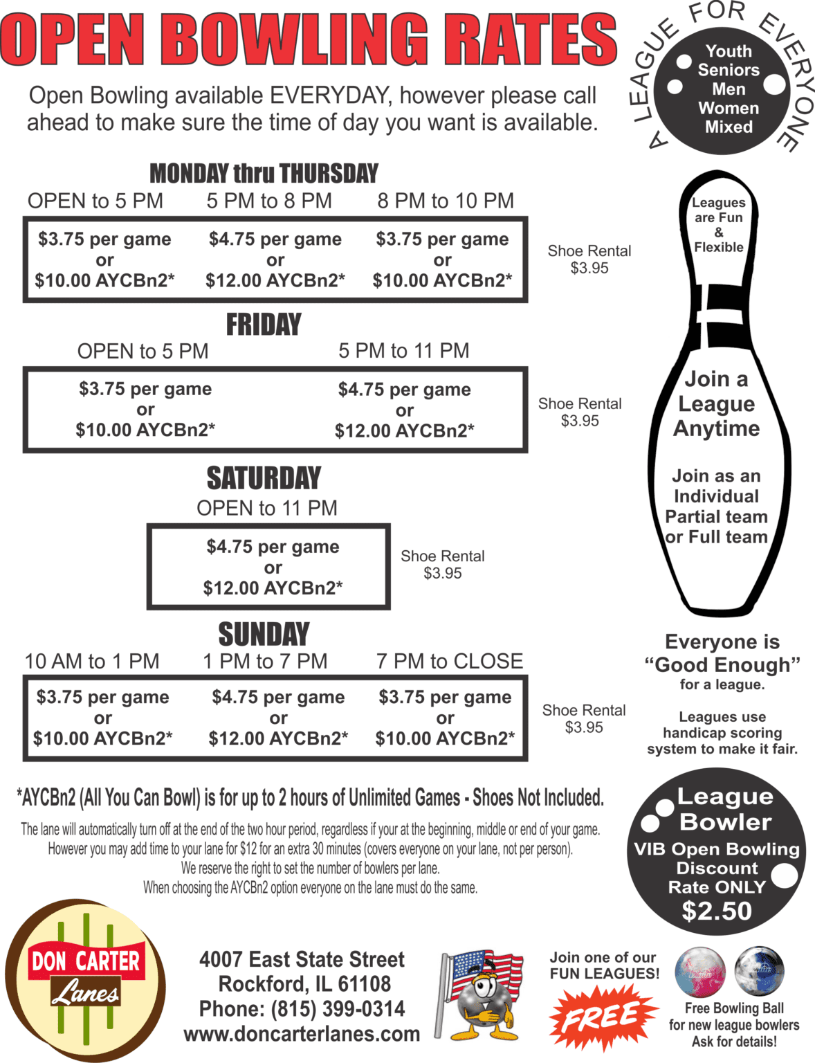 Bowling Specials Discounts Cheap Entertainment Don Carter Lanes