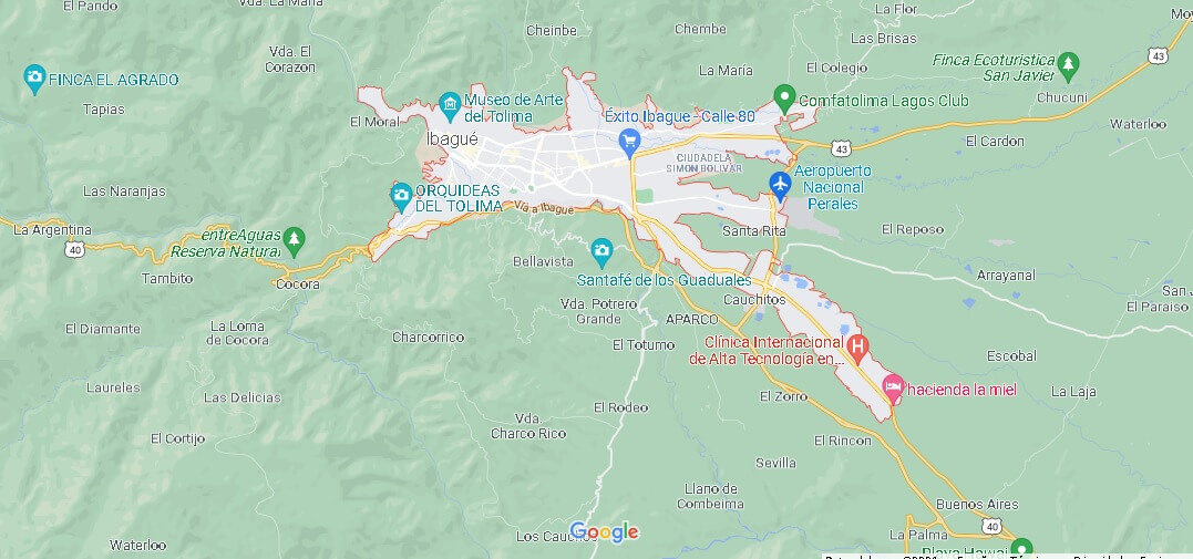 Ibague Colombia Map