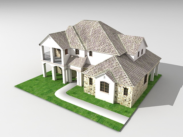 American house 3D model Download for Free