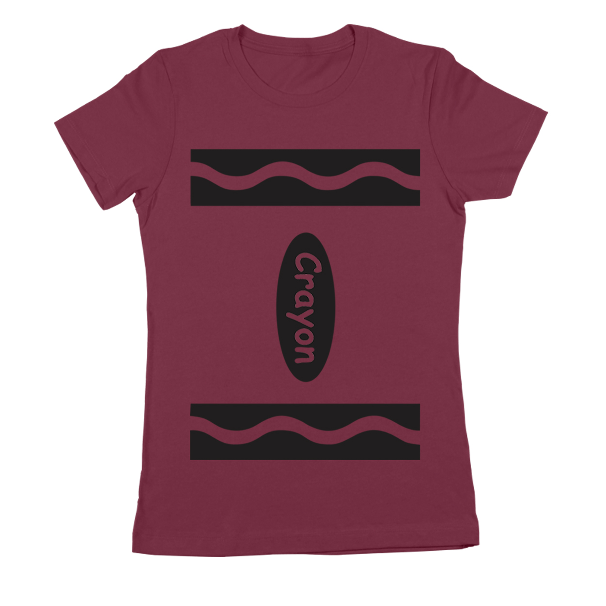 Adult Crayon Costume Outfit Halloween Group Maroon Basic Women's T