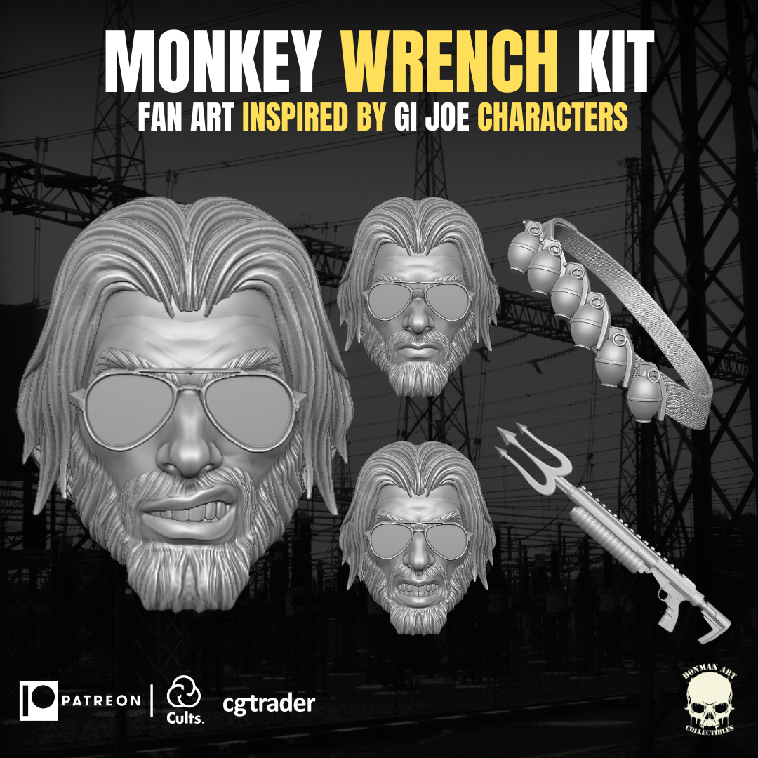 Monkey Wrench Kit 3D printable File For Action Figures DONMAN ART
