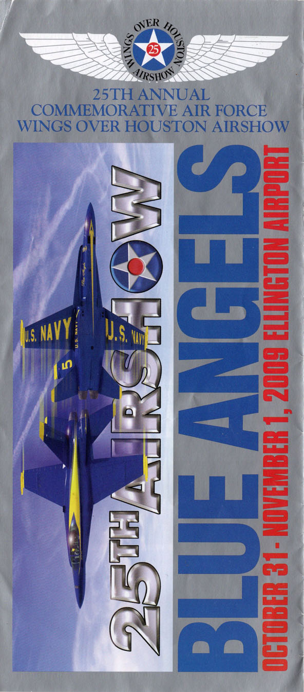 BLUE ANGELS 25th Airshow Brochure, 2009, Houston, Texas