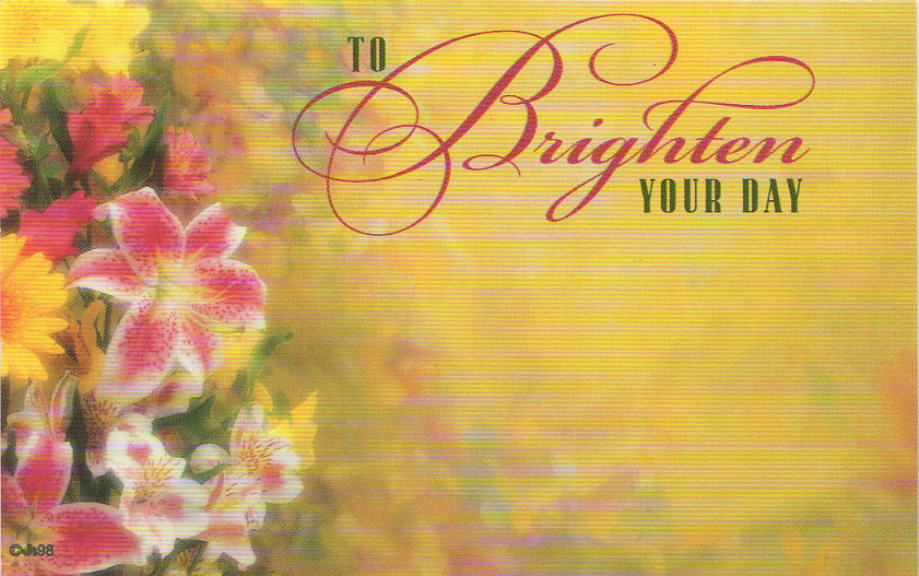 TO BRIGHTEN YOUR DAY Floral Enclosure Card w/ Lilies & More