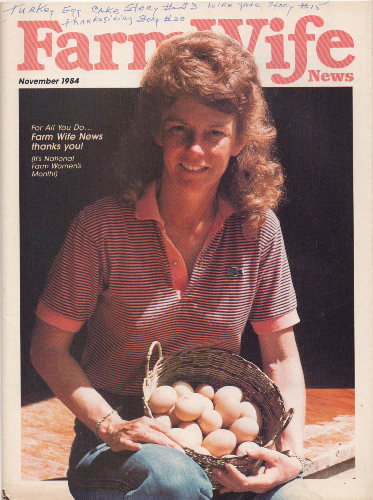 FARM WIFE NEWS November 1984, Dairy Farm, Montana Wheat