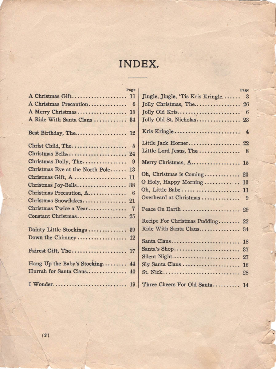 KRIS KRINGLE JINGLES Effie Louise Koogle, 1908 Songs