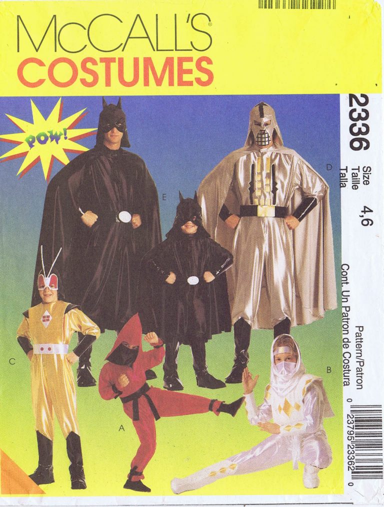 BATMAN, NINJA POWER RANGER, MORE McCall's 2336, Kids 46