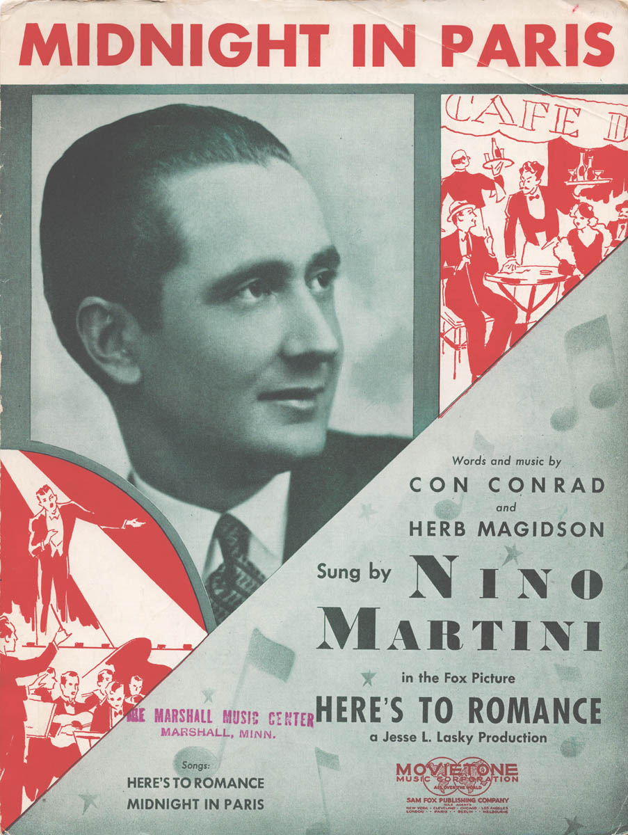 MIDNIGHT IN PARIS Con Conrad & Herb Magidson, 1935 Music