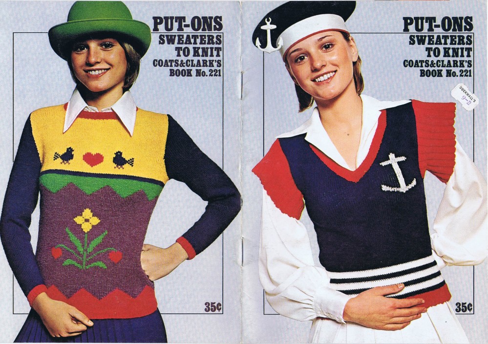 PUTONS SWEATERS TO KNIT Coats & Clark's Book No. 221