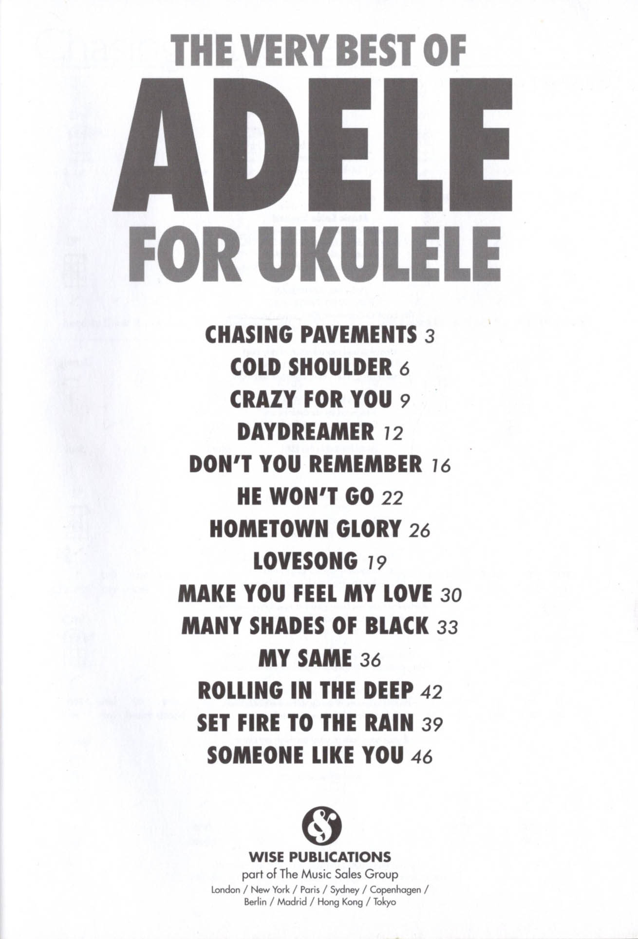 THE VERY BEST OF ADELE FOR UKULELE 14 Adele Songs, 2011