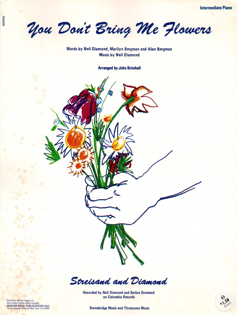 YOU DON'T BRING ME FLOWERS Neil Diamond, 1979 Piano