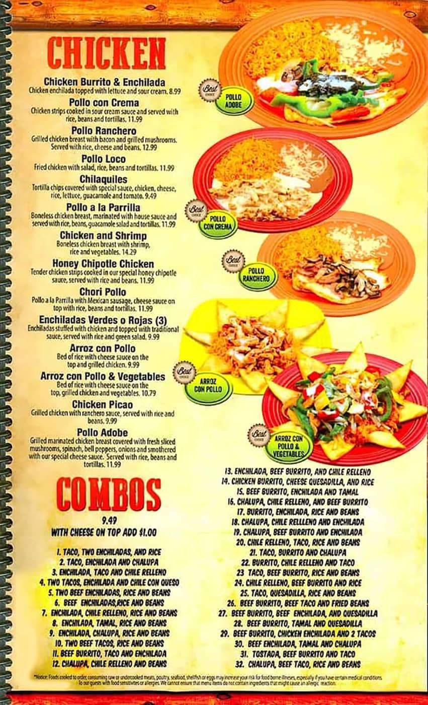 Menu Don Patron Mexican Grill of Hudson