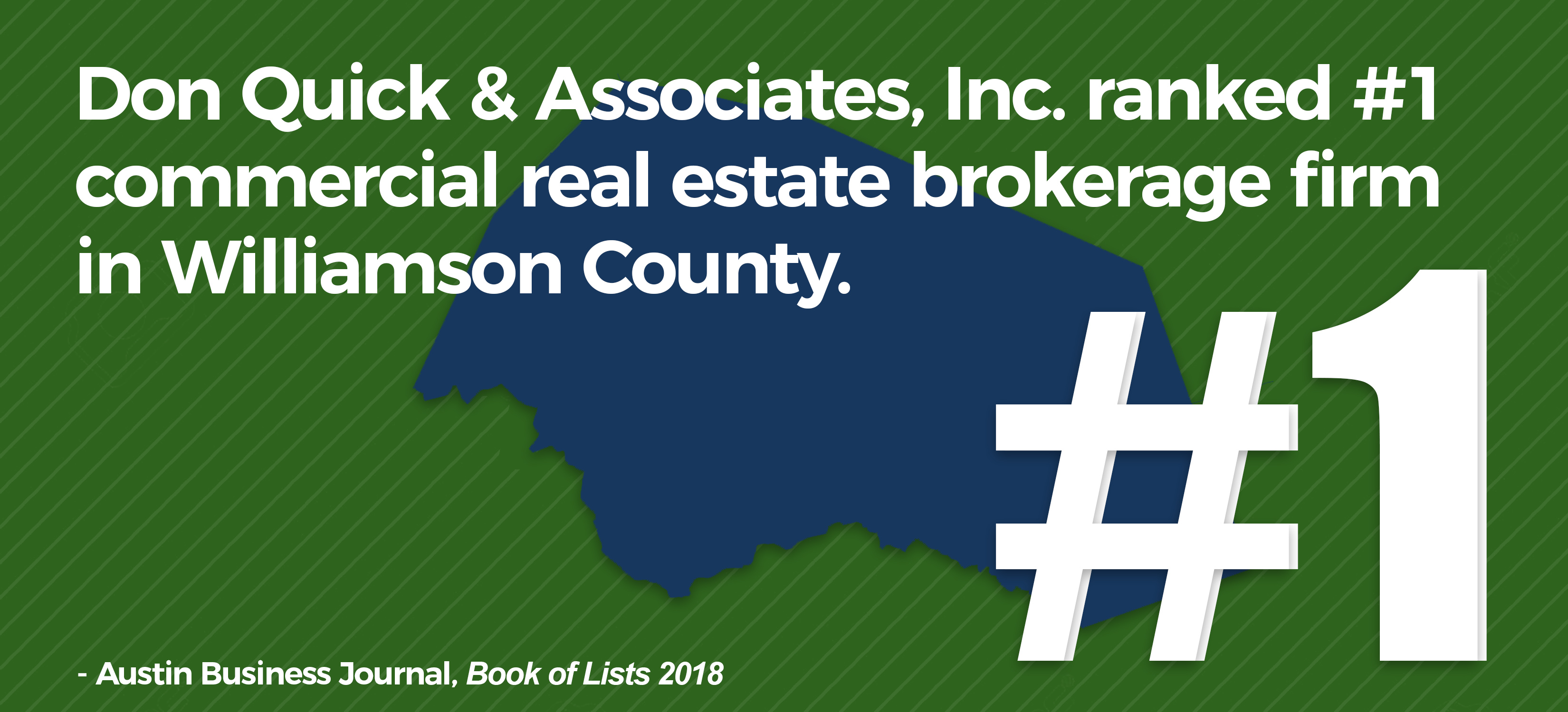 Don Quick & Associates, Inc. Ranked 1 Commercial Real Estate Brokerage Firm in Wilco by Austin