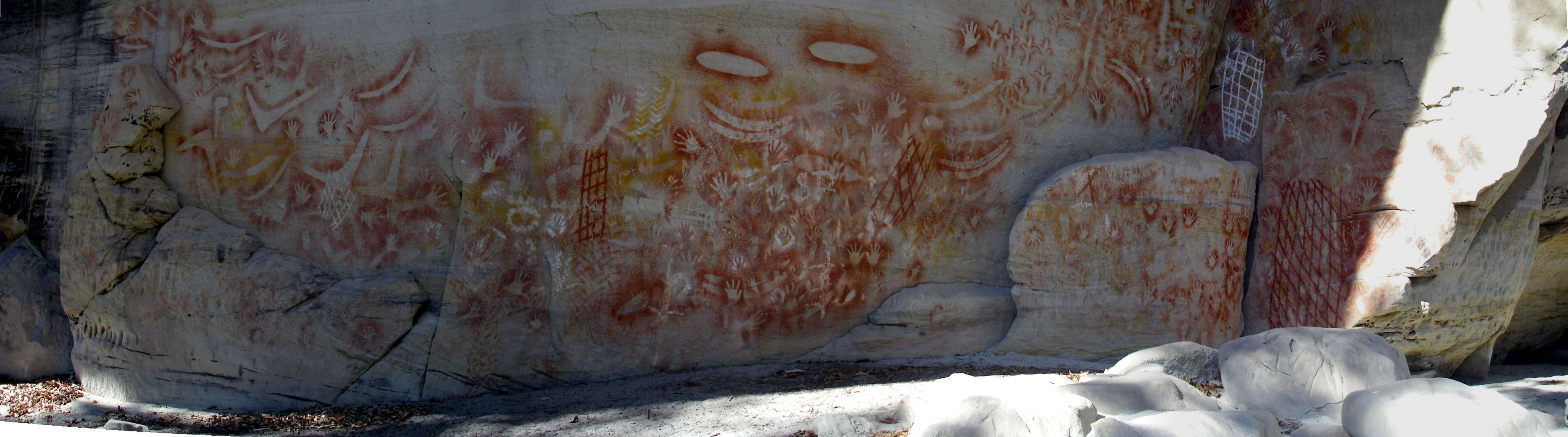 Carnarvon an Aboriginal Rock Stencil Art site, with engravings