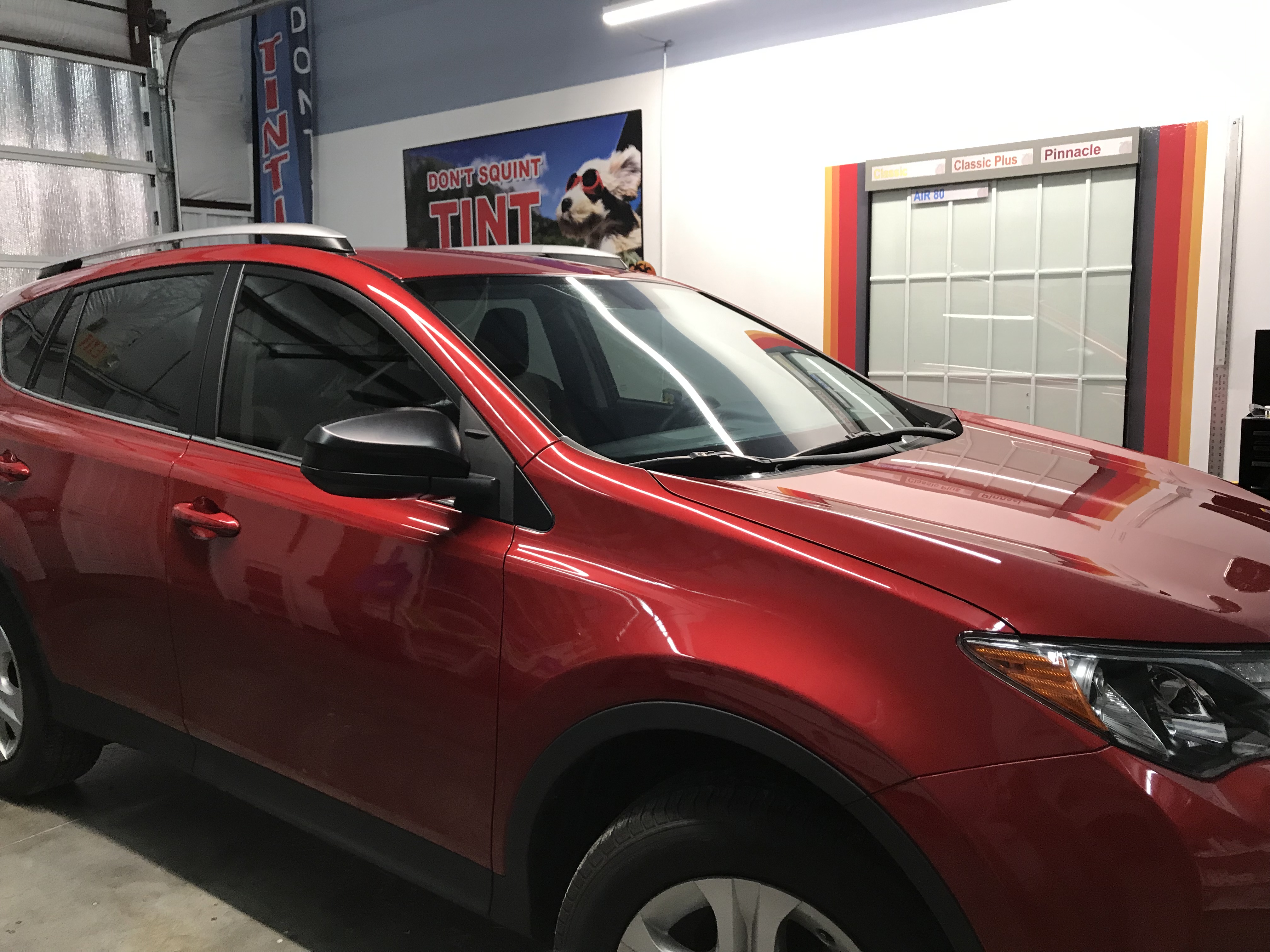 Toyota with Pinnacle Ceramic on front rollups and Air80 Ceramic full
