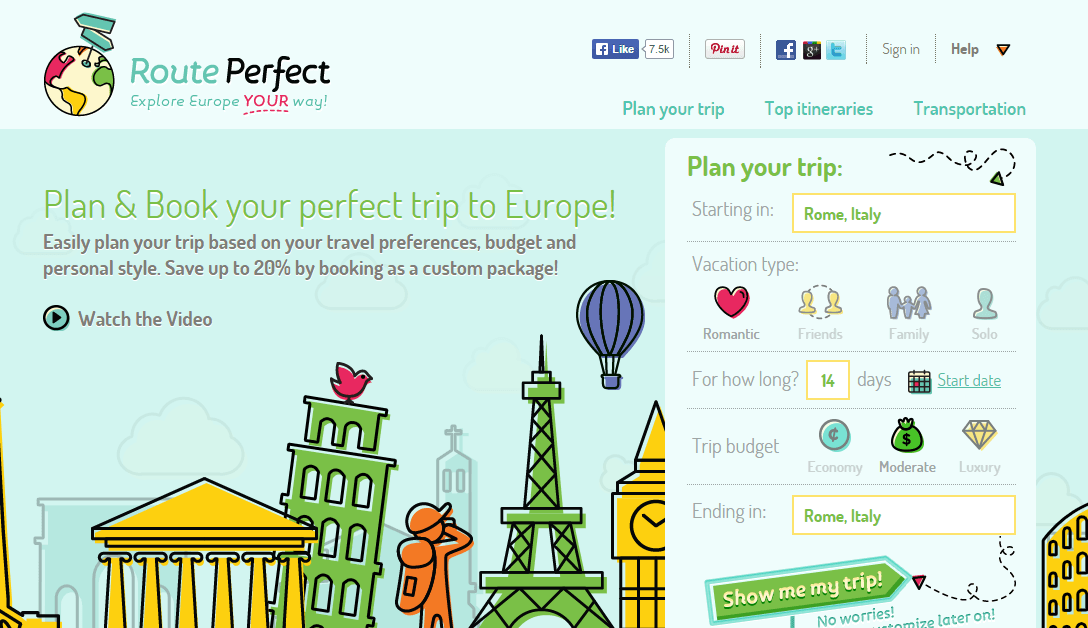 RoutePerfect A Cool New Trip Planning site for Europe Don't Stop