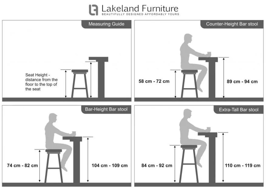 راهنمای اندازه صندلی اپن ارتفاع و عرض صندلی کانتر من باید چقدر باشد