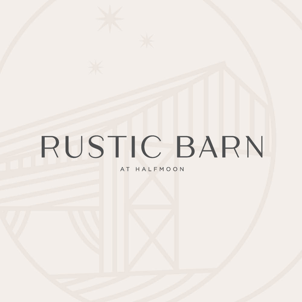 Wedding Venue Logo Design Rustic Barn at Half Moon Doodle Dog Creative