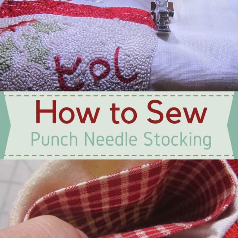 How to Sew Punch Needle Stocking DoodleDog Designs Primitives