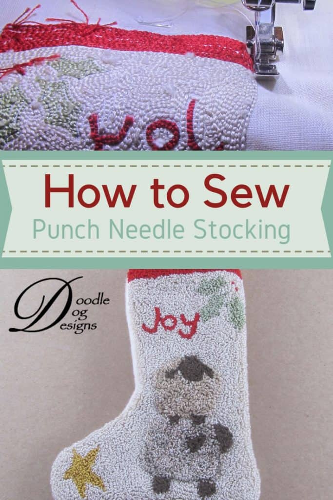 How to Sew Punch Needle Stocking DoodleDog Designs Primitives