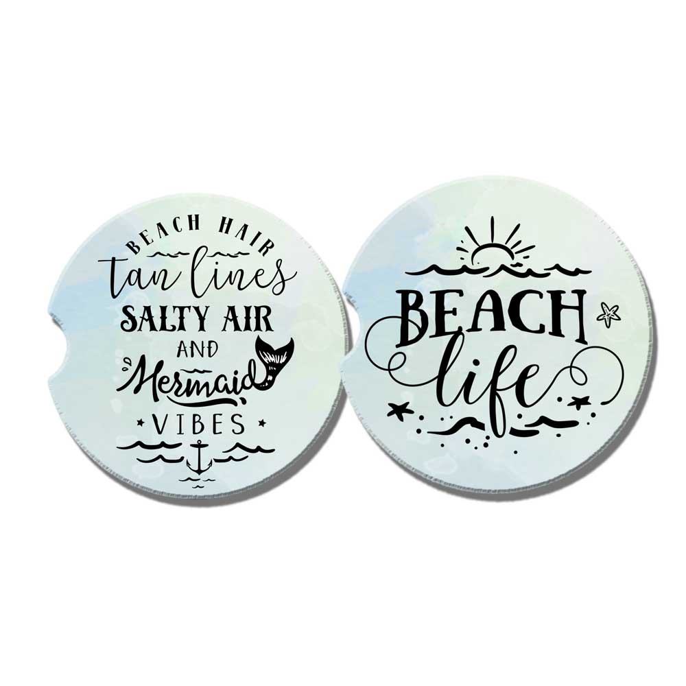 Beach Quote Car Coasters