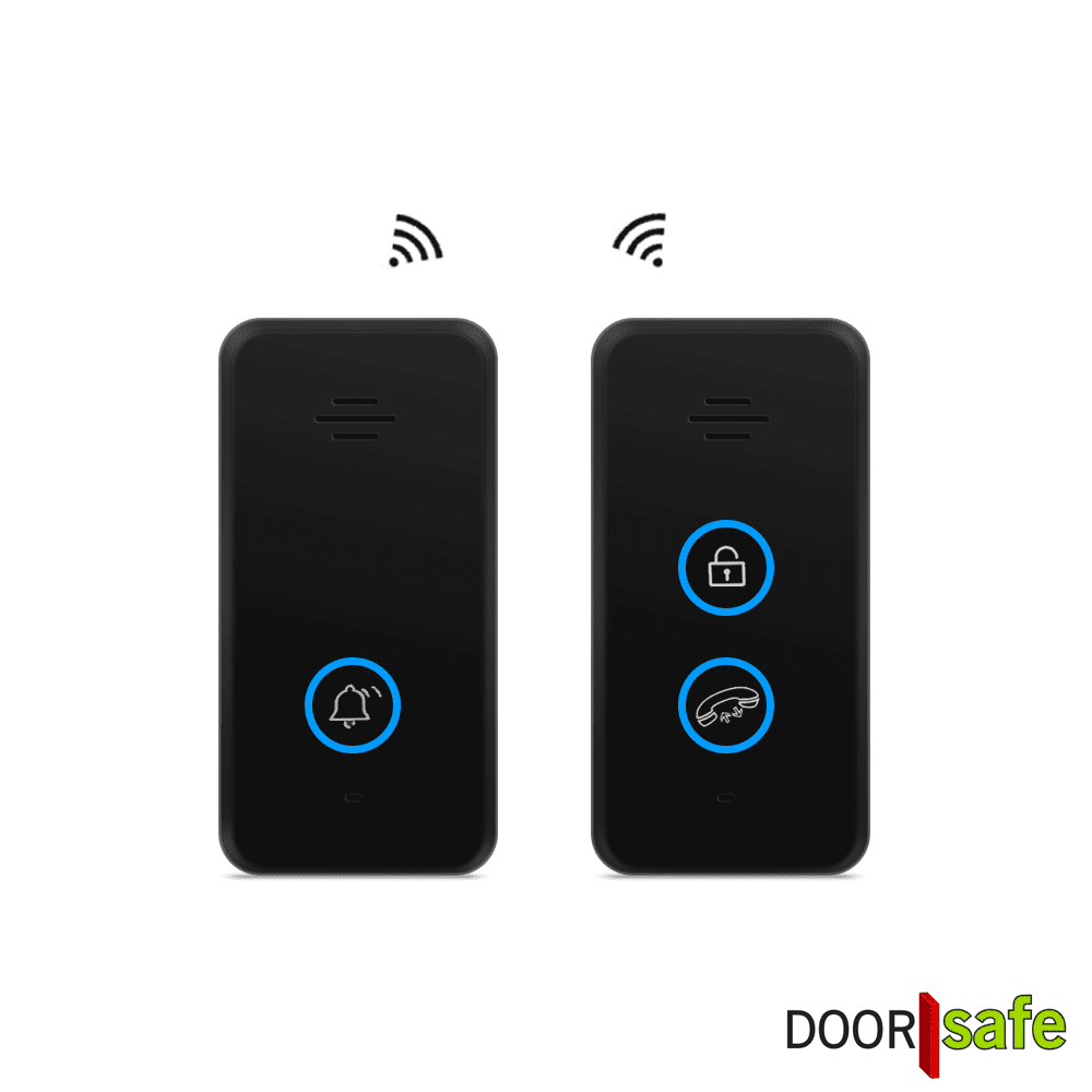 Funk Türklingel Mit Gegensprechanlage, Kabellos, 5V Oder Batterien | Schwarz