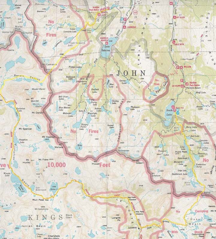 North Lake To South Lake Loop Map North Lake to South Lake via Lamarck Col
