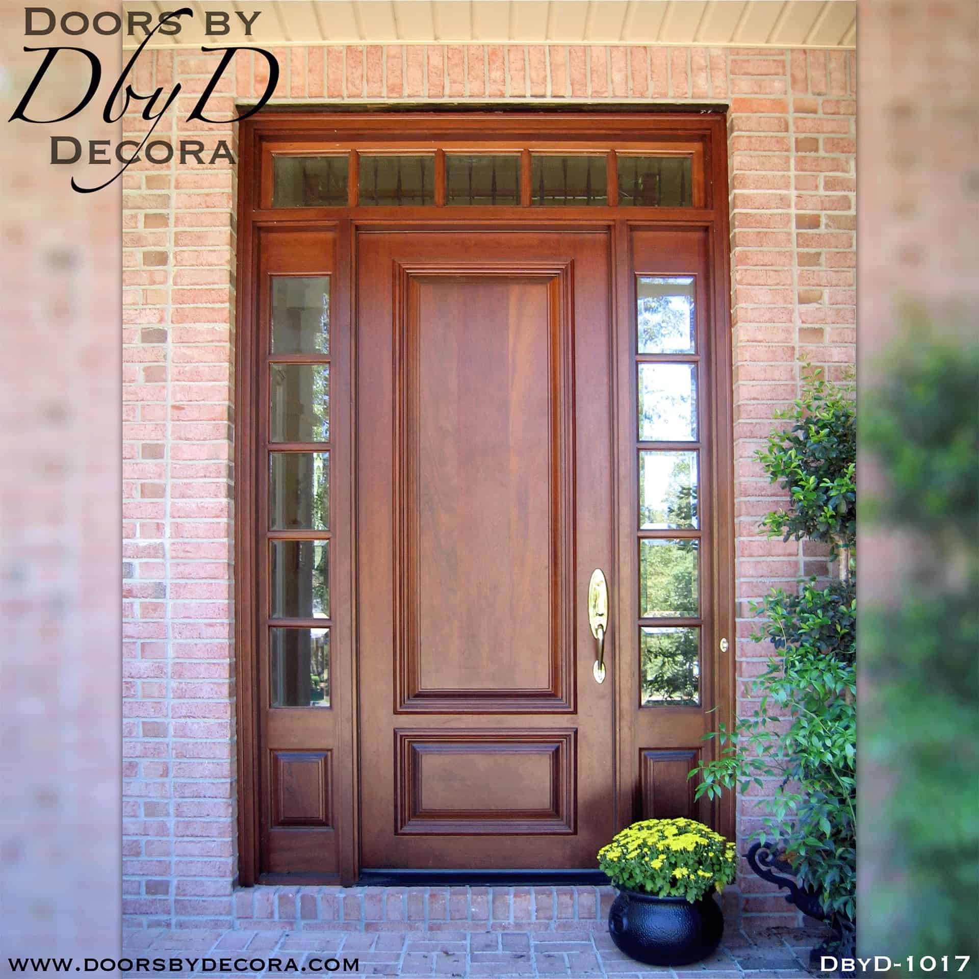 Custom Solid Door Wood Sidelites and Transom Entry Doors by Decora