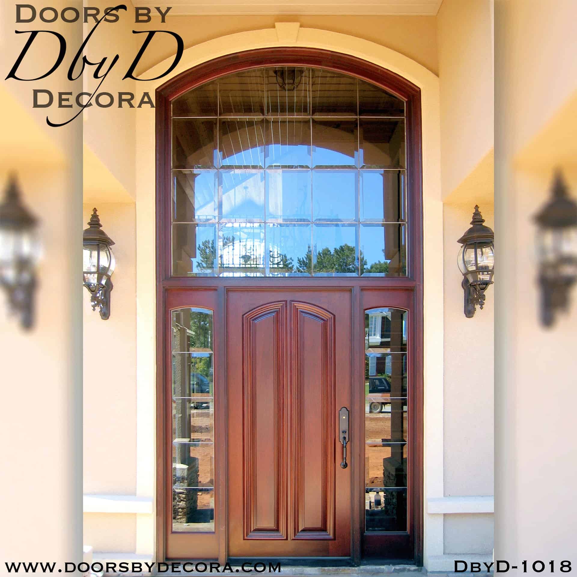 Custom Solid Door And Leaded Glass Transom Wood Doors by Decora
