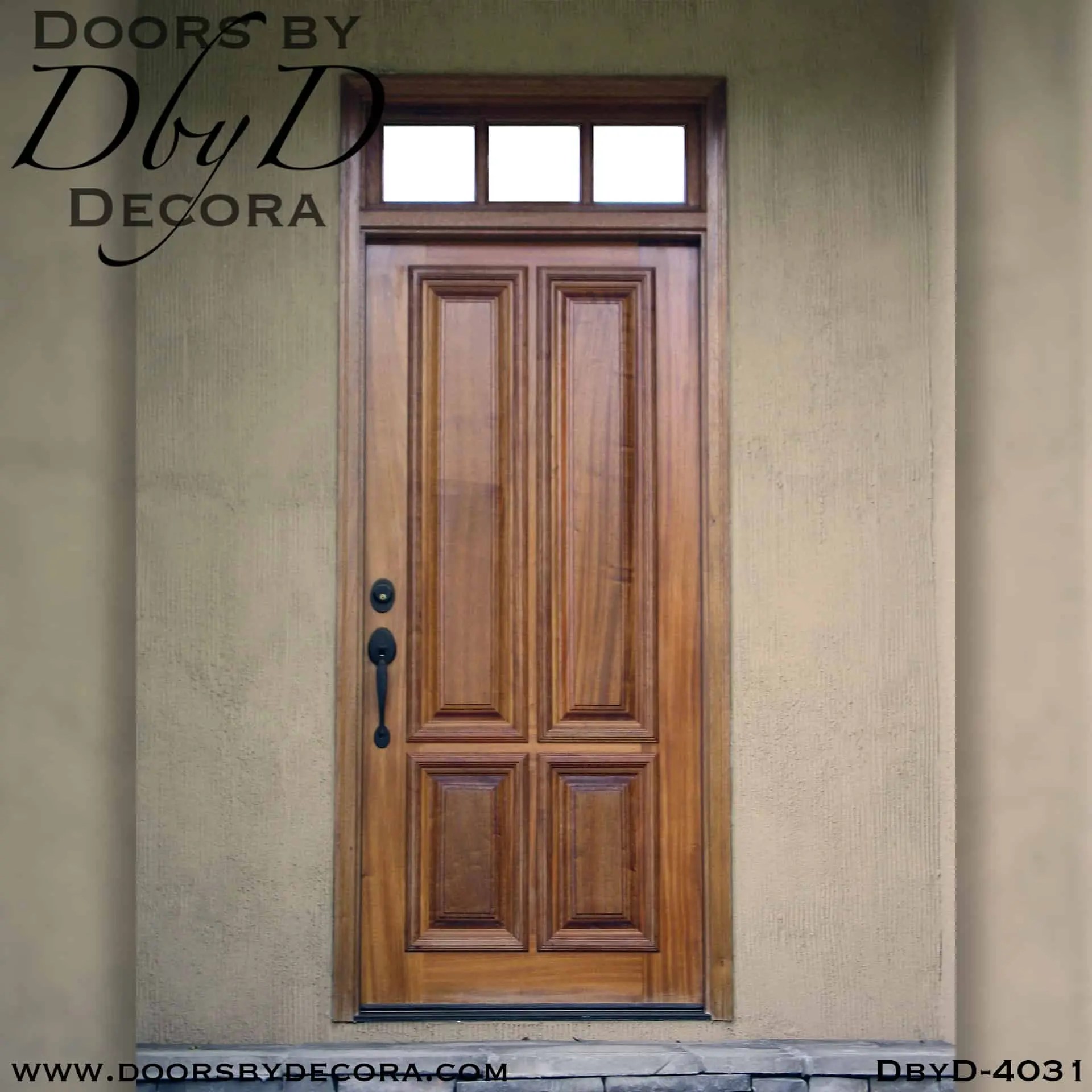 Custom Solid Door Four Panel Door With Transom Doors by Decora