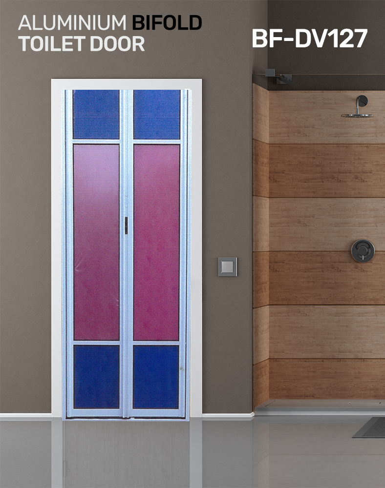Aluminium BiFold Toilet Door BFDV127 Bifold Toilet Door Singapore