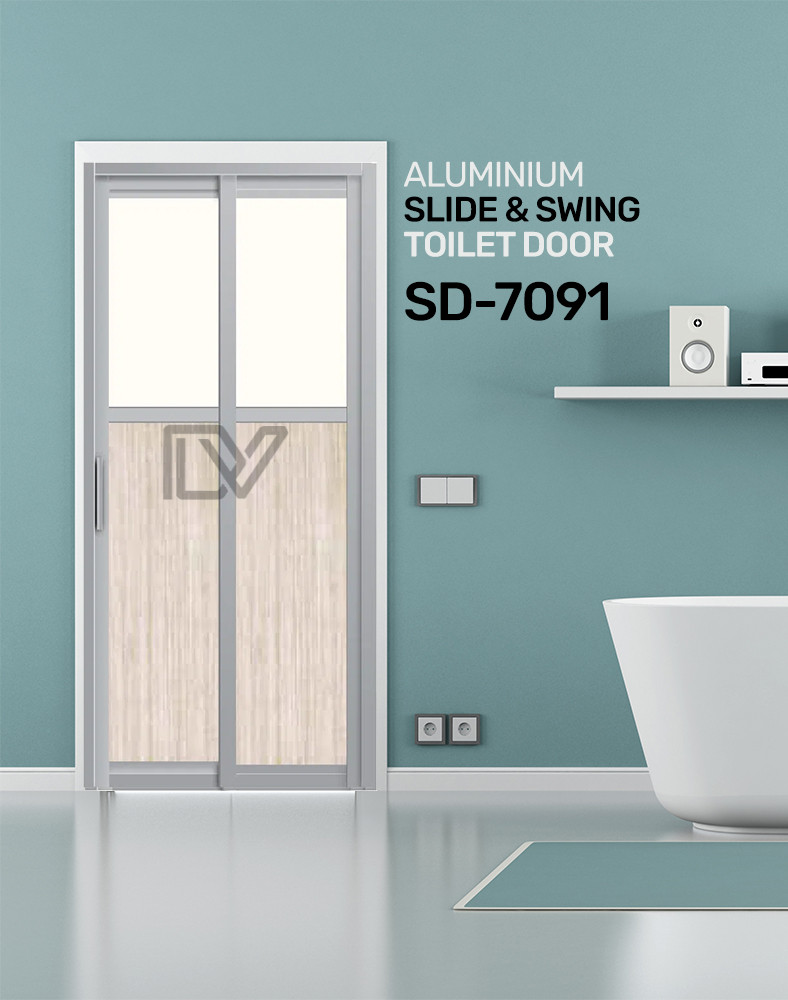 Aluminium Slide and Swing Toilet Door SD7091 Toilet Door Design