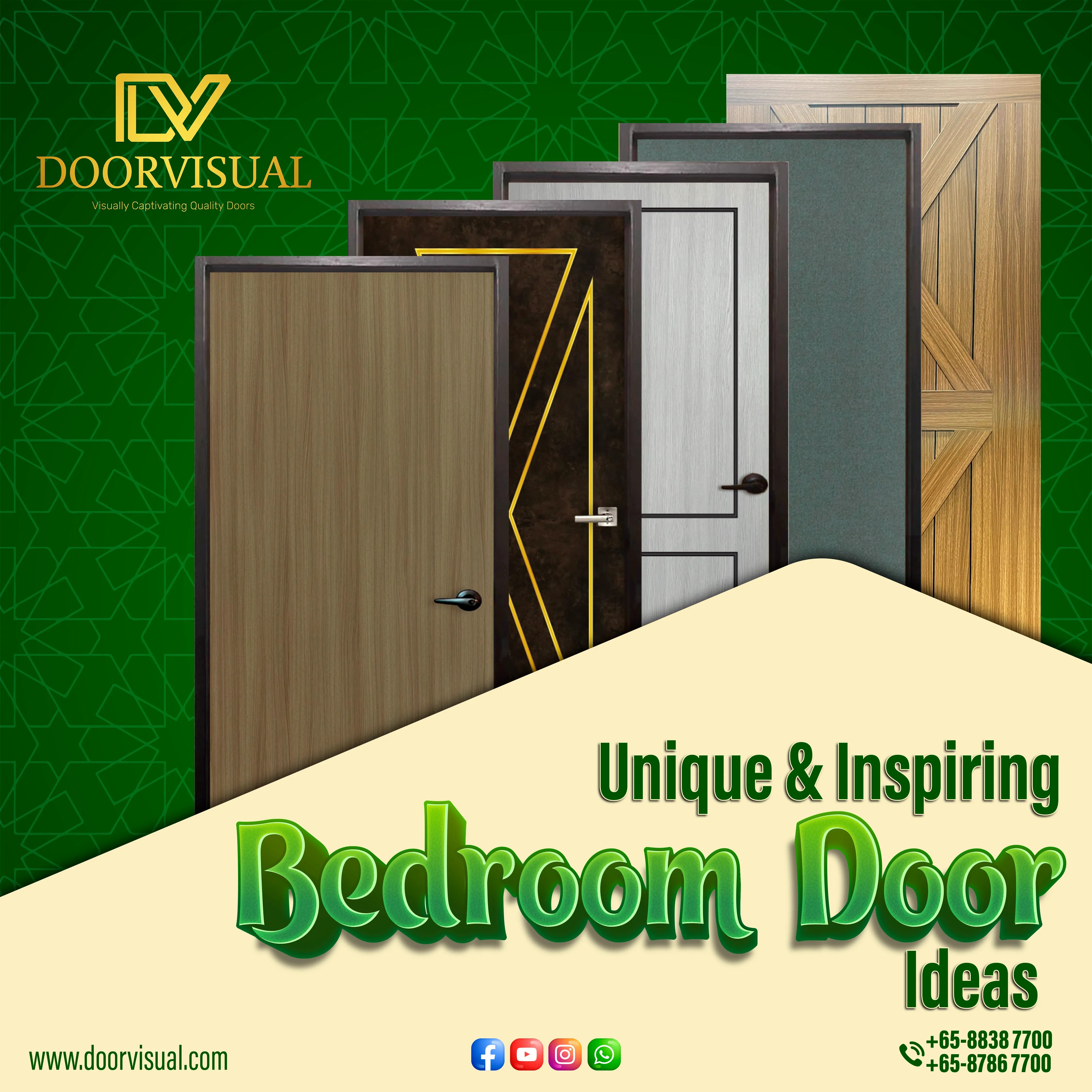 5 unique hdb bedroom door design ideas in Singapore