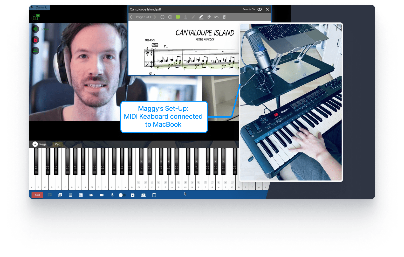 Online Piano Lesson Demonstration
