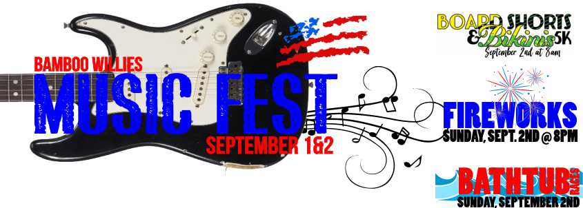 bands on the beach 2023 schedule Bamboo Willies Music Fest