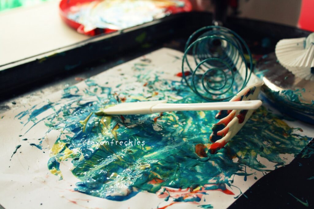 painting with kitchen utensils Do Play Learn