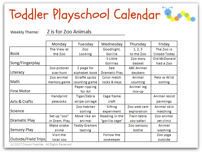 Toddler Playschool Z is for Zoo Animals {free printable} Do Play Learn